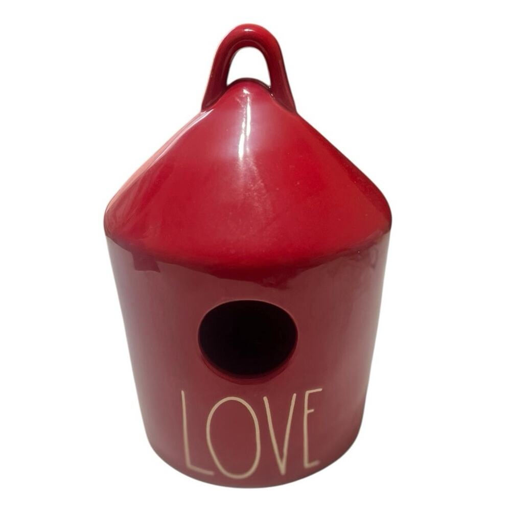 Rae Dunn Red LOVE Birdhouse – Round – Farmhouse Decor – EUC-Cottagecore